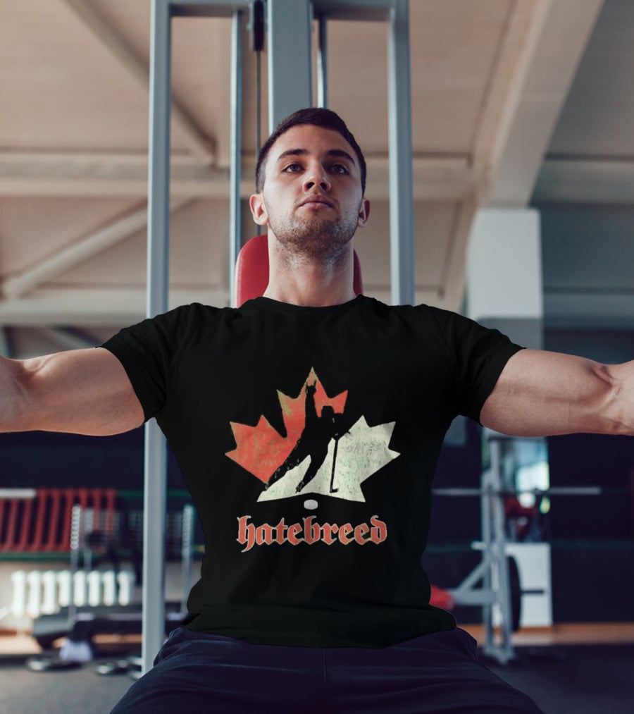 Maple Leaf Hockey Player Hatebreed T-Shirt