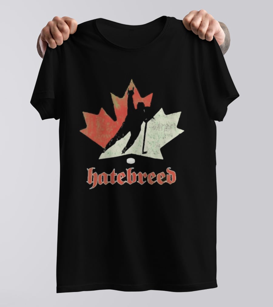 Maple Leaf Hockey Player Hatebreed T-Shirt