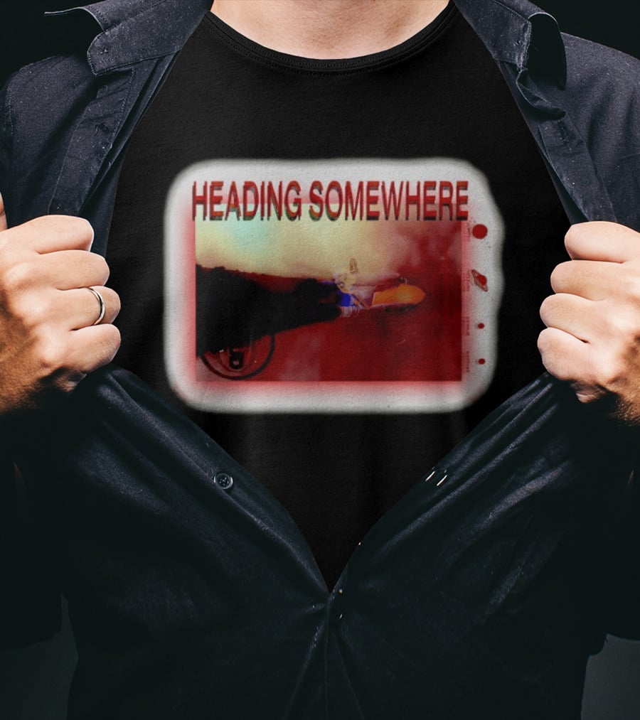 Heading Somewhere Motorcycle Journey Vintage Road Trip T-Shirt
