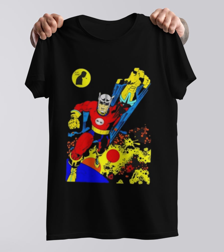 Jack Kirby Galactic Superhero Comic Book Dynamic Action T-Shirt