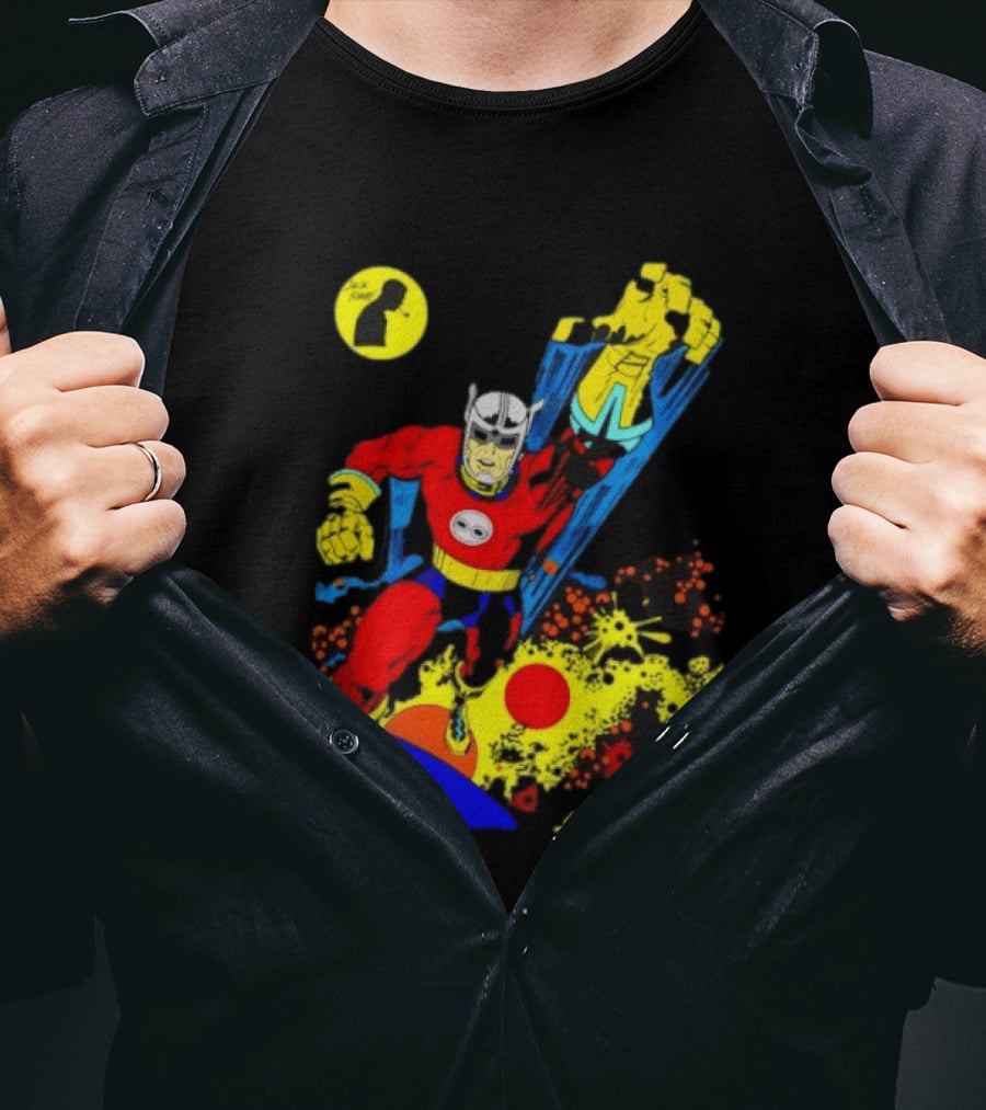 Jack Kirby Galactic Superhero Comic Book Dynamic Action T-Shirt