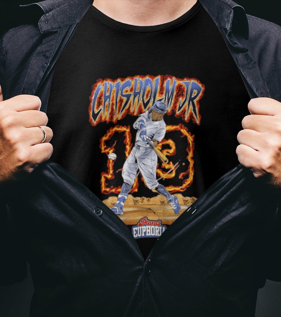 CHISHOLM JR 13 Baseball Swing Planet Euphoria T-Shirt
