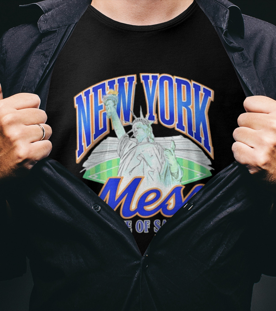 New York Mess Lifetime Of Sadness Baseball Statue Of Liberty T-Shirt