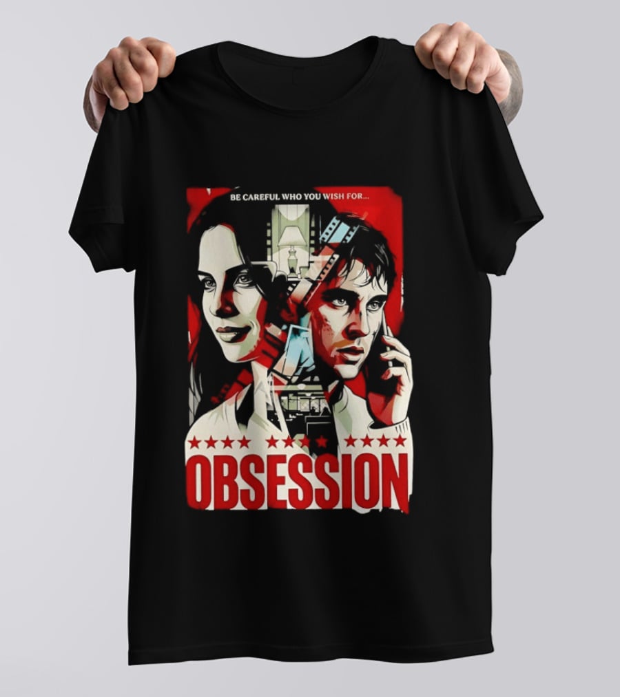 Obsession Be Careful Who You Wish For Movie Red And White Faces T-Shirt