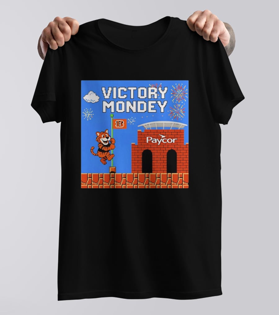 Cincinnati Bengals Victory Mondey Pixel Art Tiger Paycor Stadium Celebration T-Shirt