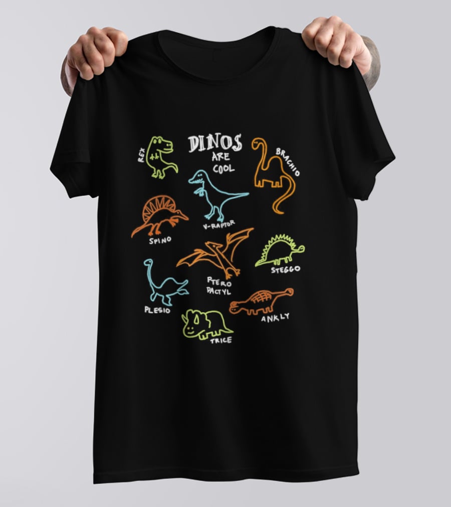 Dinos Are Rex Brachio Cool V Raptor Spino Ptero Pactyl Steggo Plesio Ankly Trice T-Shirt