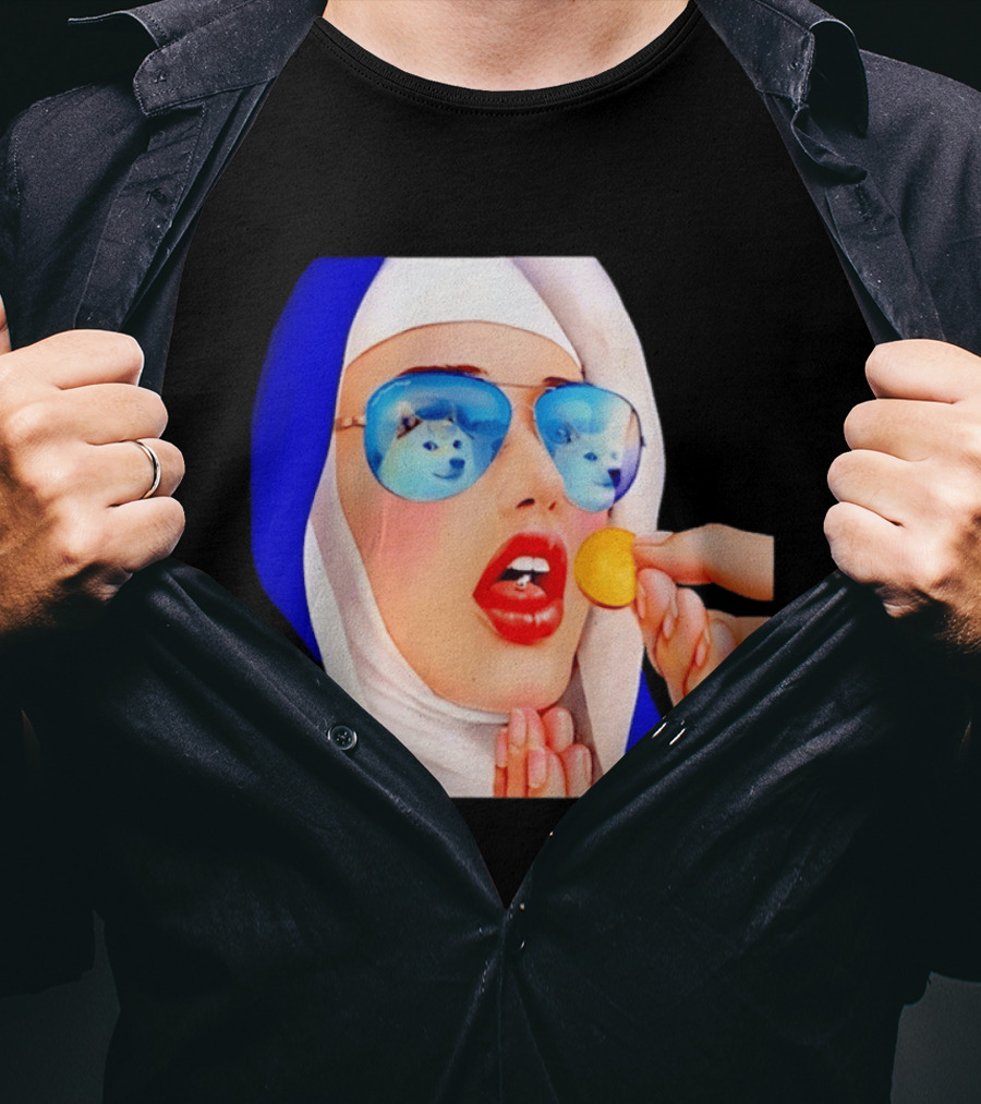 Doge Nun Sunglasses Reflection Communion Meme T-Shirt