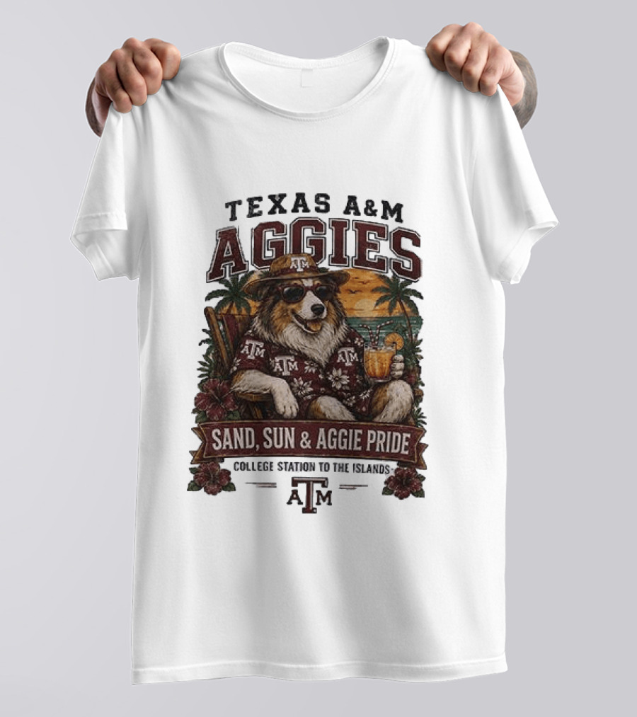 Texas A&M Aggies Sand Sun Aggie Pride College Station To The Islands T-Shirt