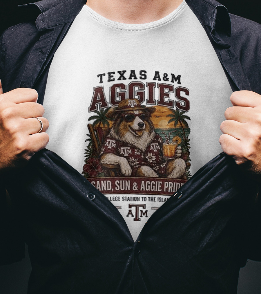 Texas A&M Aggies Sand Sun Aggie Pride College Station To The Islands T-Shirt