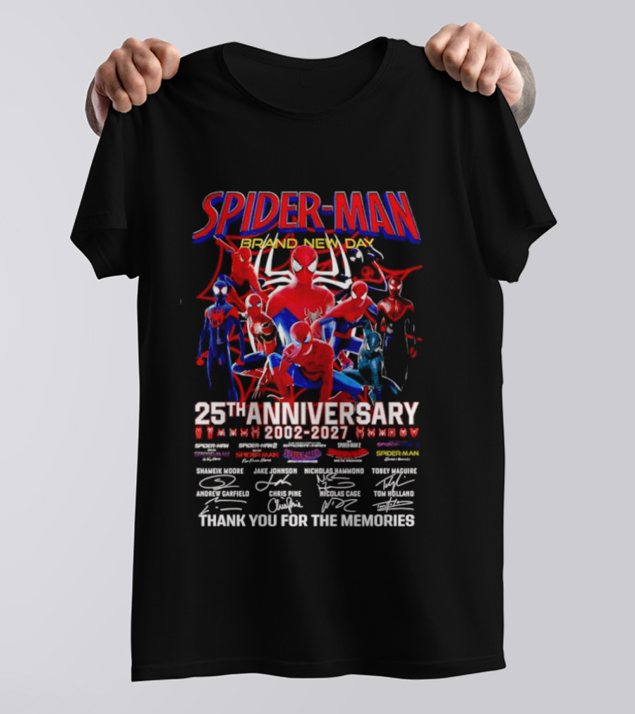 Spider Man Brand New Day 25th Anniversary 2002 2027 Thank You For The Memories T-Shirt