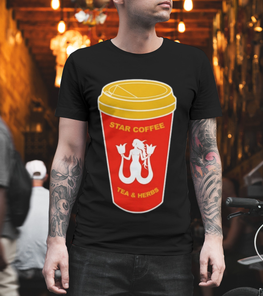 Star Coffee Tea & Herbs Mermaid Cup T-Shirt