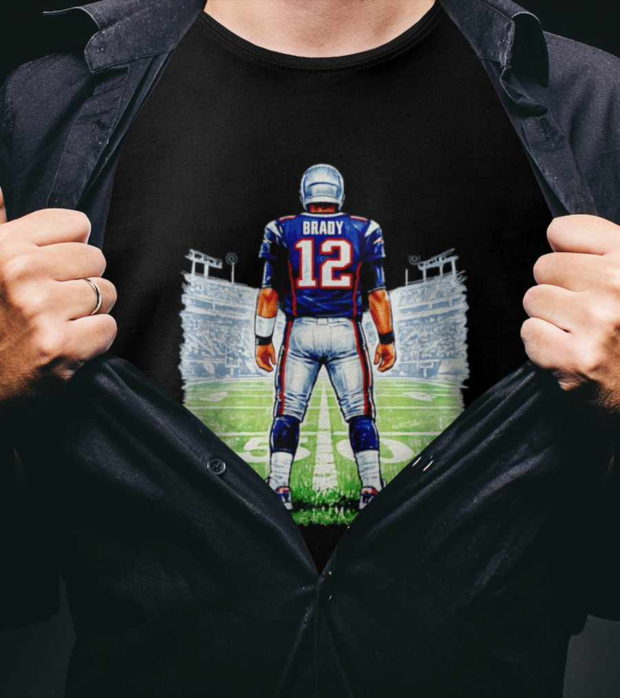 Brady 12 New England Patriots Football Stadium Back View T-Shirt