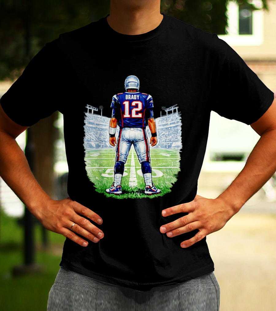 Brady 12 New England Patriots Football Stadium Back View T-Shirt