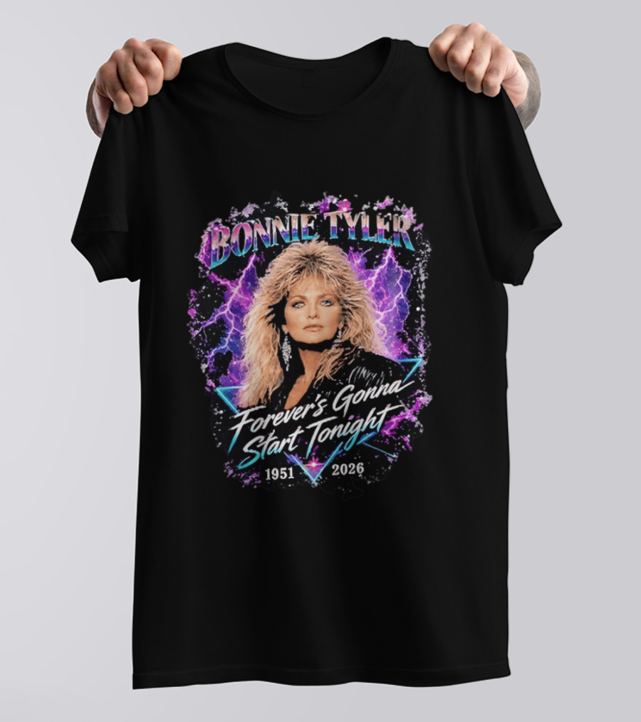 Bonnie Tyler Forever's Gonna Start Tonight 1951 2026 Lightning T-Shirt