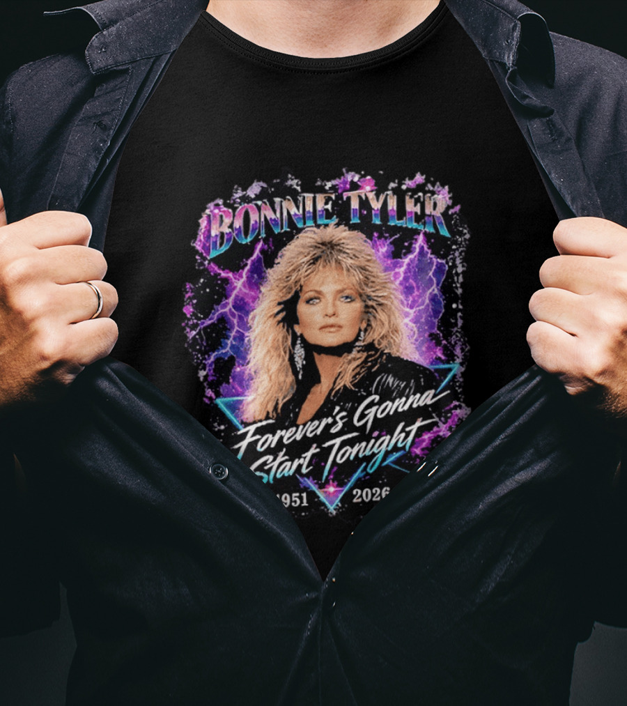 Bonnie Tyler Forever's Gonna Start Tonight 1951 2026 Lightning T-Shirt