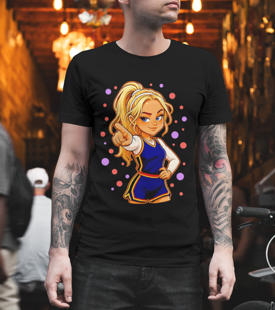 Chibi Sophie Cunningham Pointing In Basketball Uniform With Ponytail T-Shirt