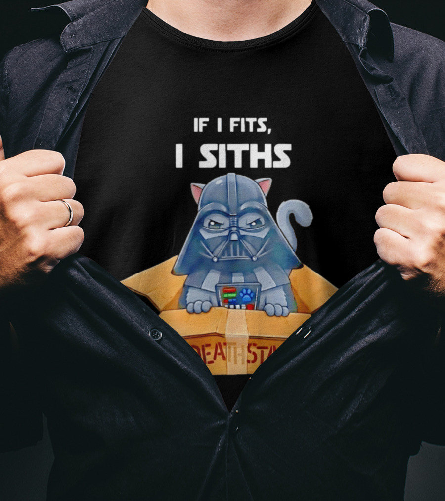 If I Fits I Siths Darth Vader Cat In Death Star Box T-Shirt