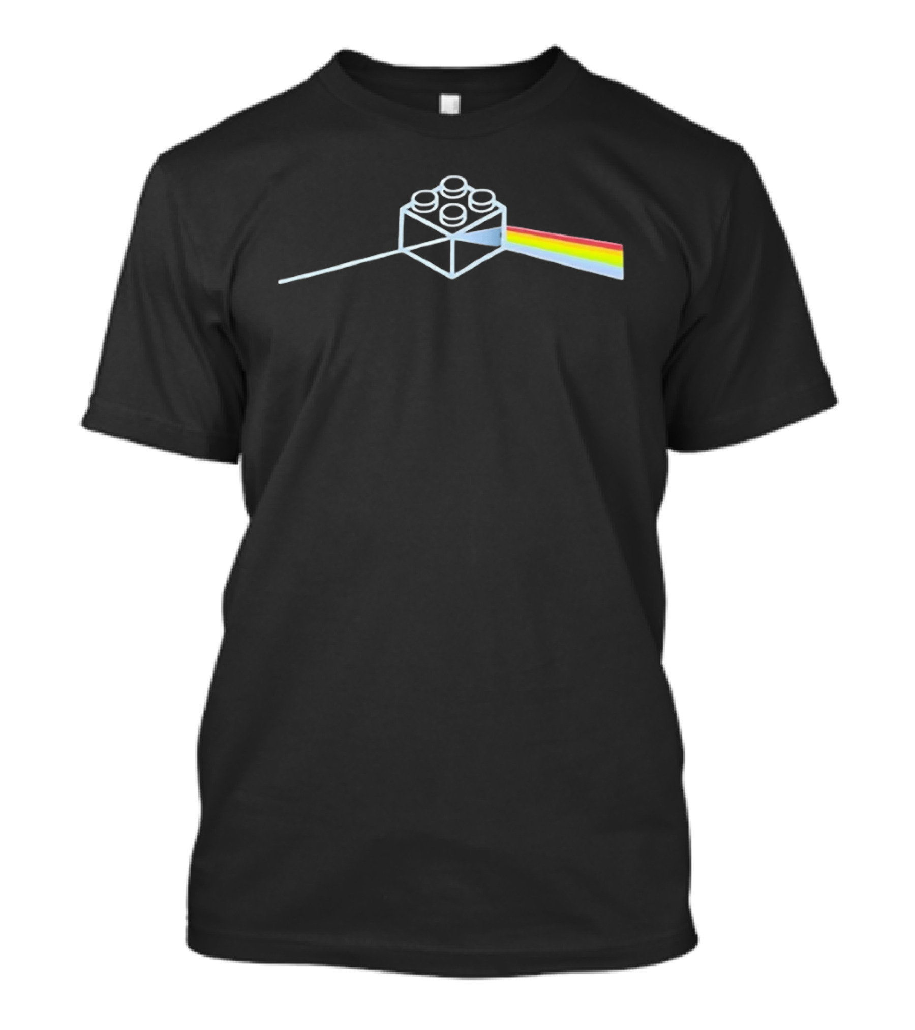 Dark Side Of The Brick Prism Rainbow Block T-Shirt