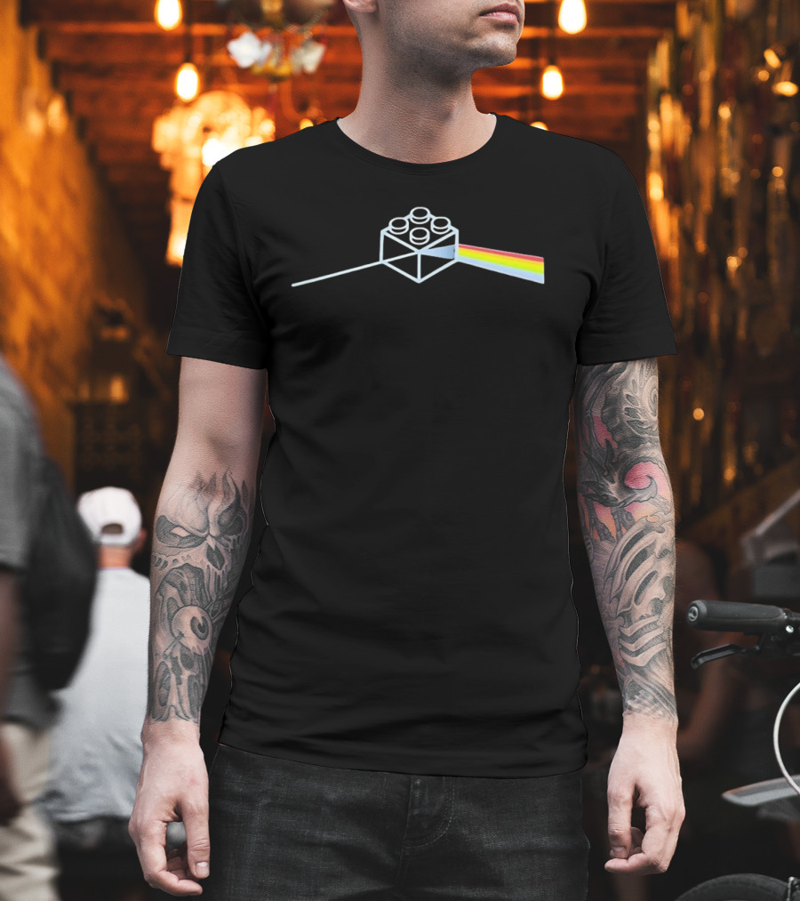 Dark Side Of The Brick Prism Rainbow Block T-Shirt