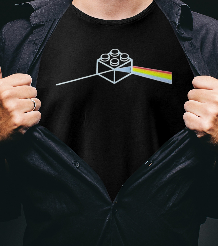 Dark Side Of The Brick Prism Rainbow Block T-Shirt