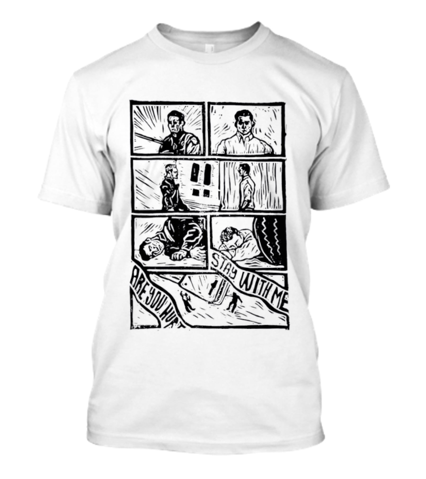 Are You Hurt Stay With Me Comic Panel Sequence T-Shirt