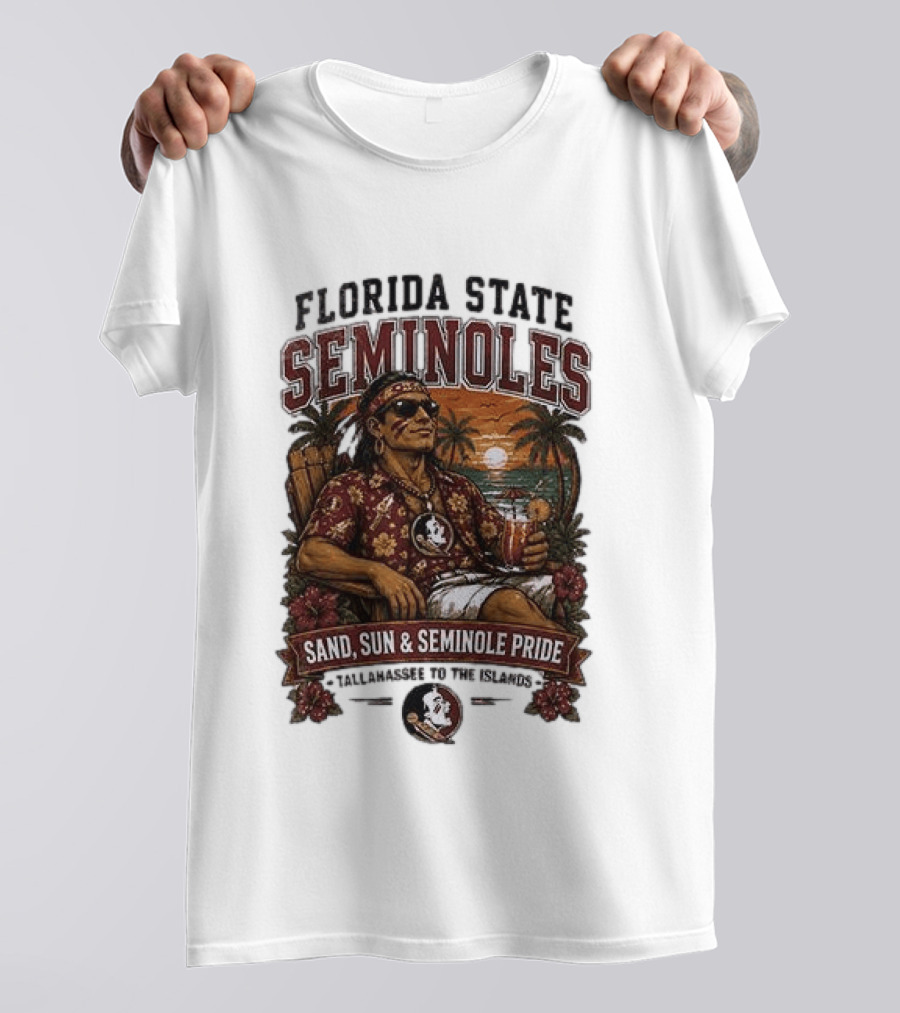 Florida State Seminoles Sand Sun Seminole Pride Tallahassee To The Islands T-Shirt