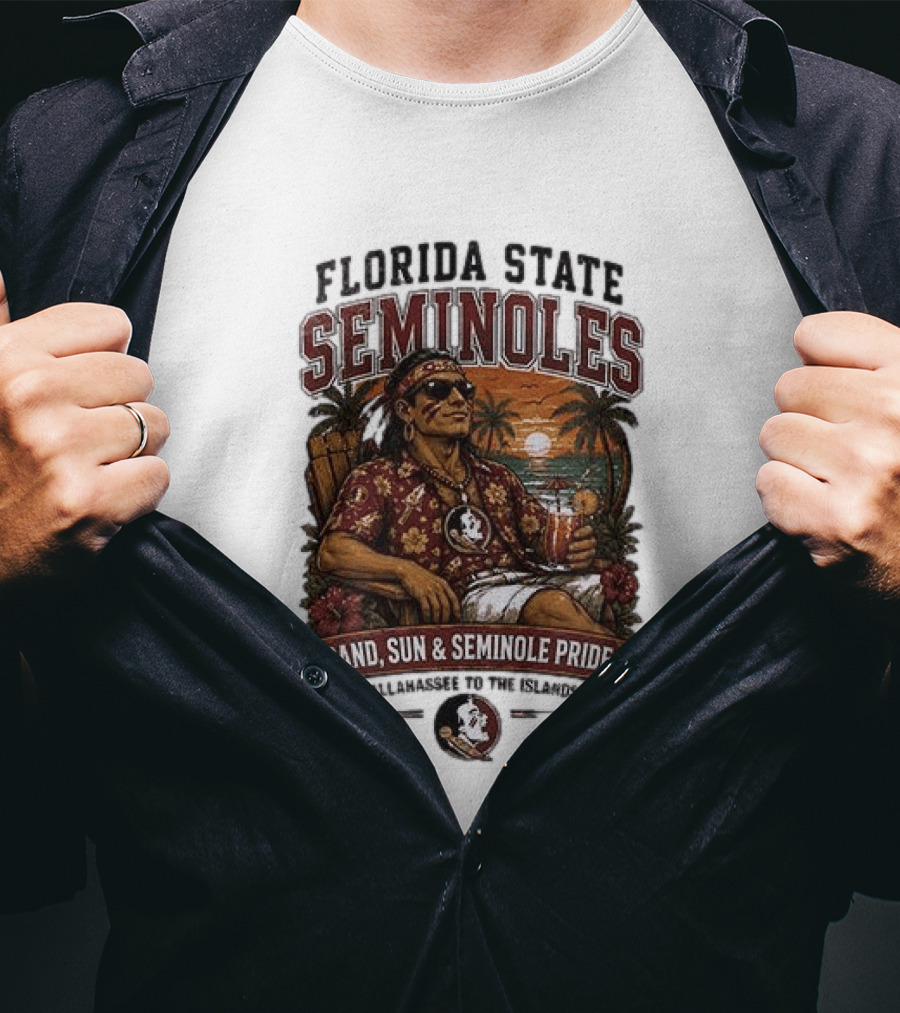 Florida State Seminoles Sand Sun Seminole Pride Tallahassee To The Islands T-Shirt