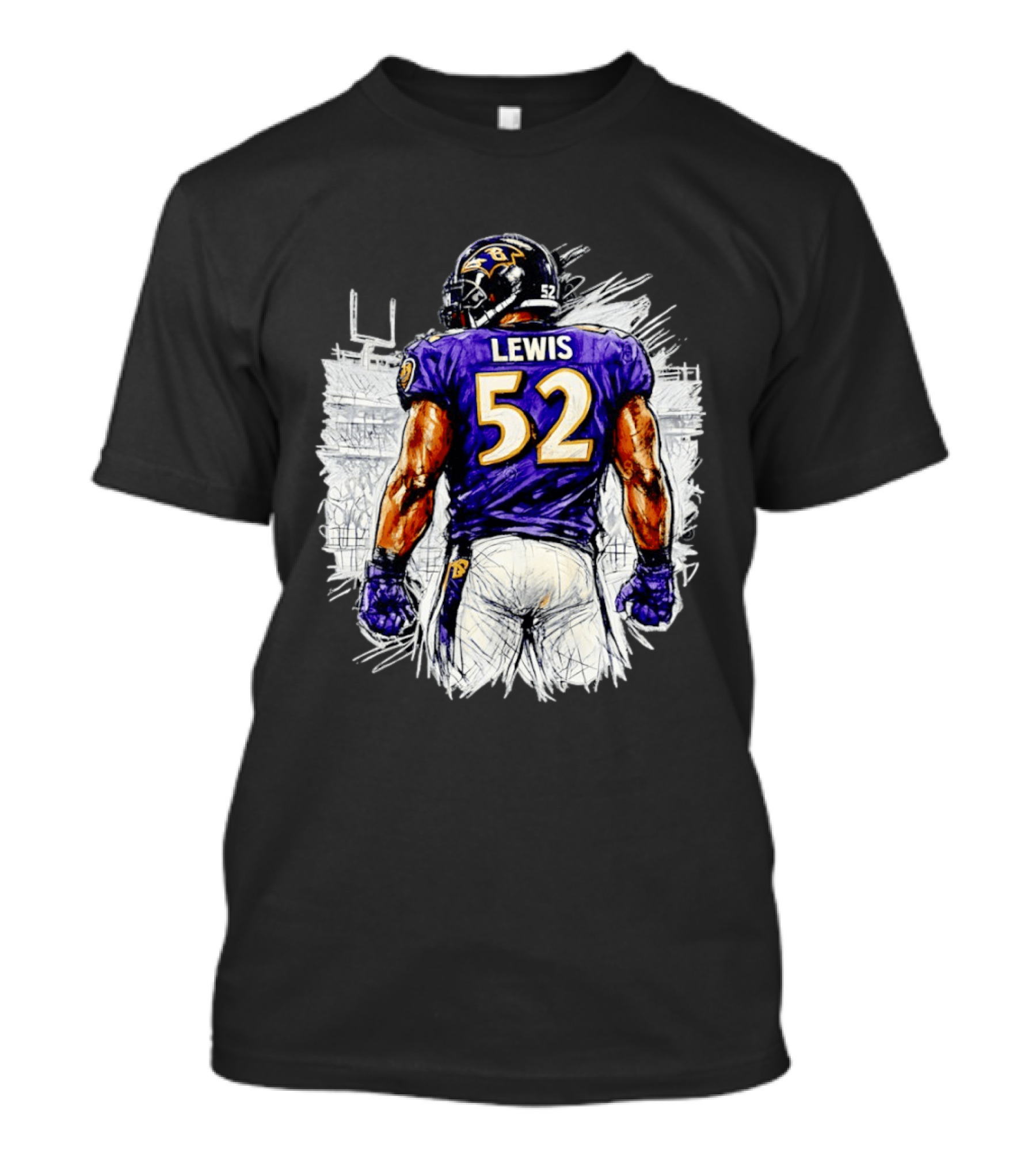 Ray Lewis Baltimore Ravens 52 Lewis Football Legendary Linebacker Ravens NFL Team T-Shirt