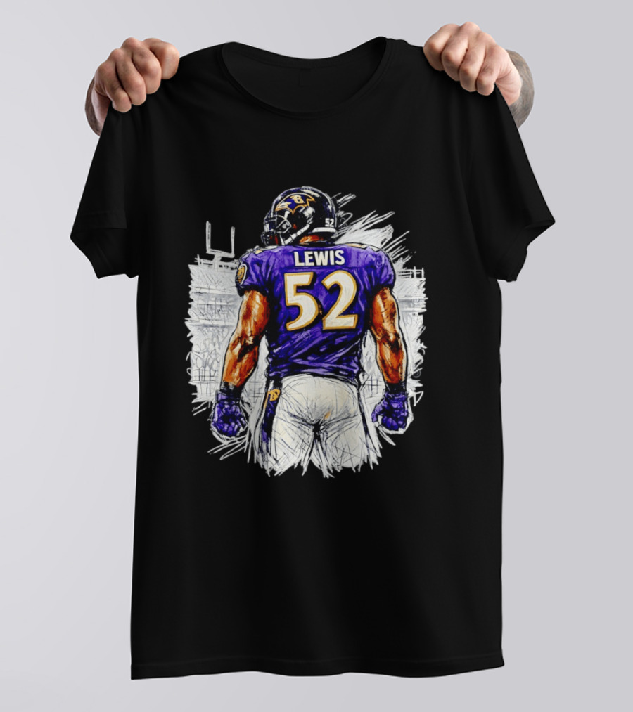Ray Lewis Baltimore Ravens 52 Lewis Football Legendary Linebacker Ravens NFL Team T-Shirt