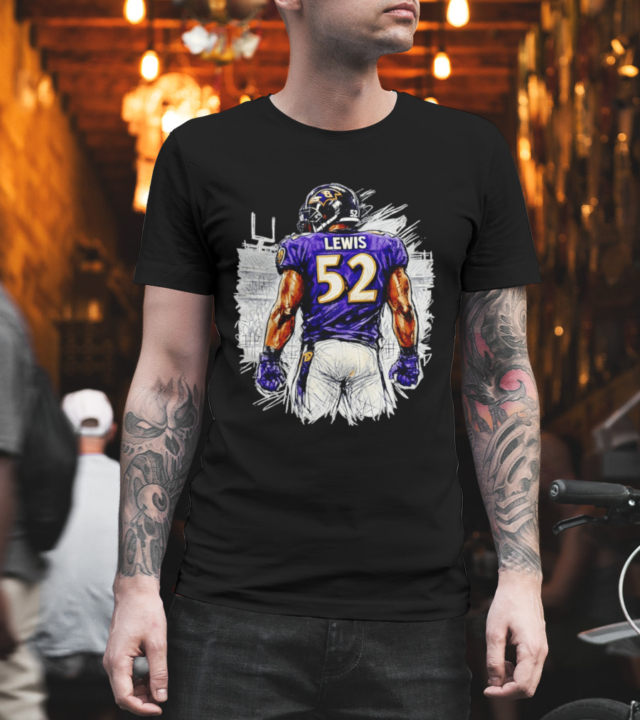 Ray Lewis Baltimore Ravens 52 Lewis Football Legendary Linebacker Ravens NFL Team T-Shirt