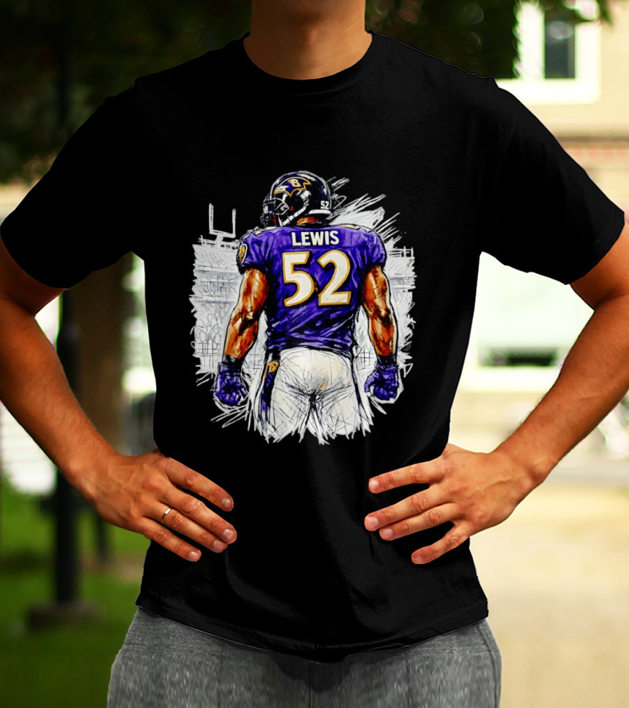 Ray Lewis Baltimore Ravens 52 Lewis Football Legendary Linebacker Ravens NFL Team T-Shirt