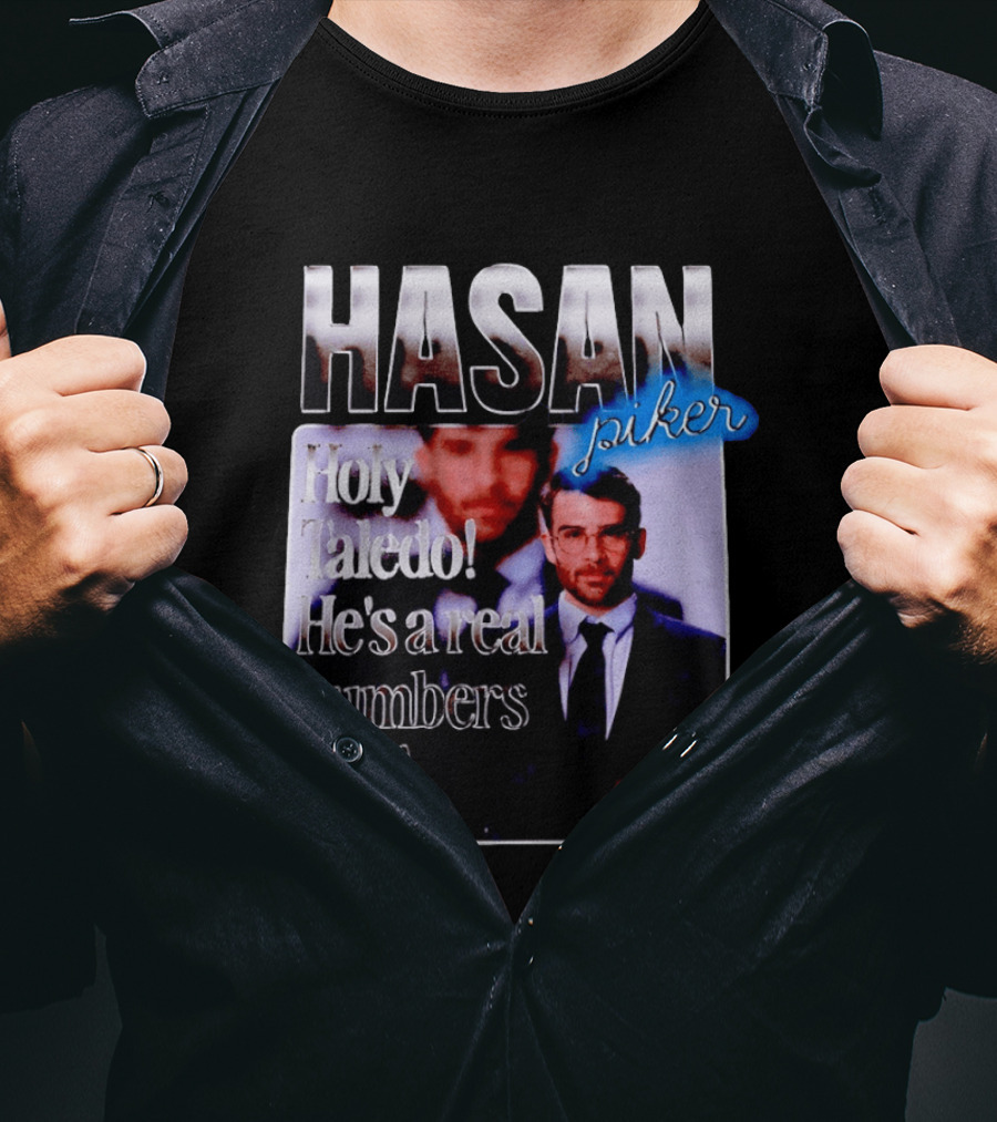Hasan Piker Holy Taledo He's A Real Numbers Guy PBS T-Shirt