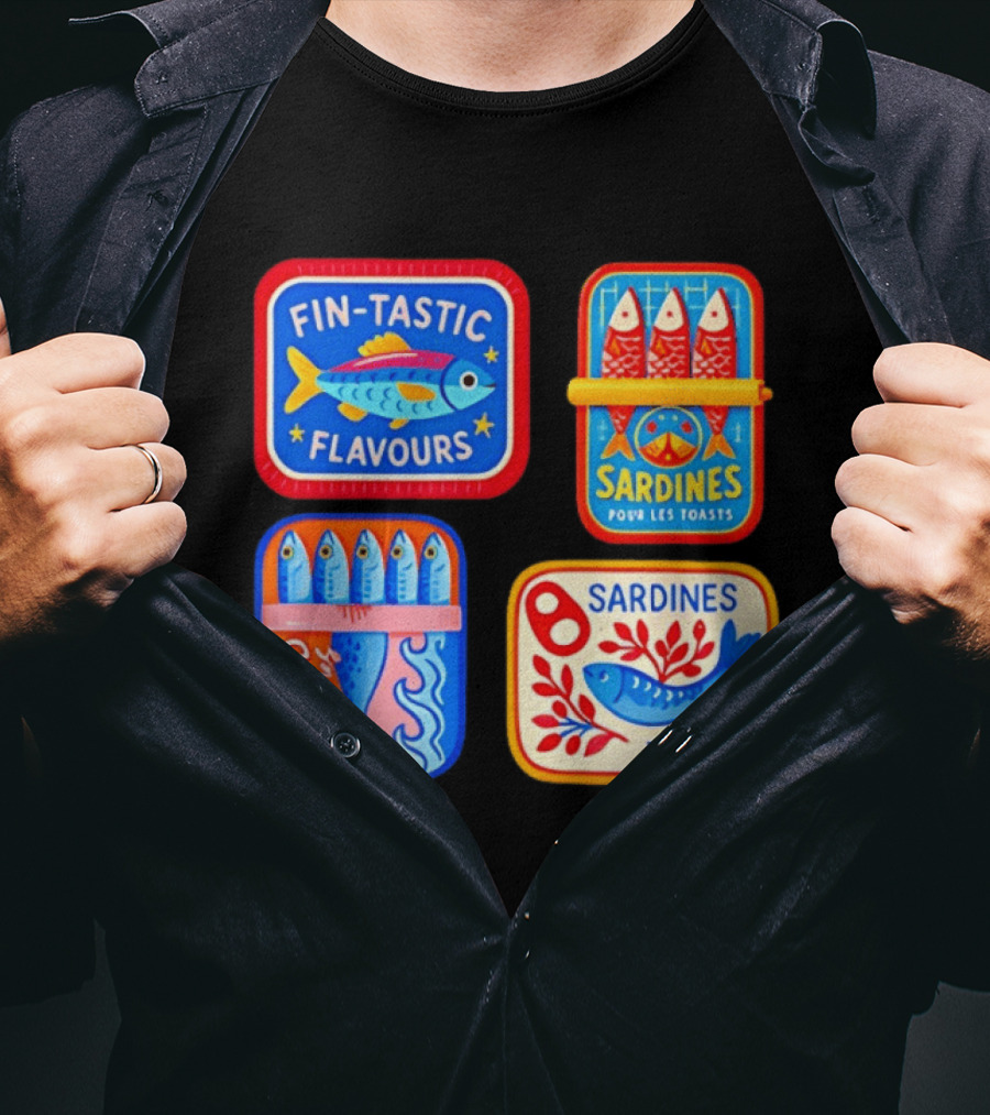 Fin Tastic Flavours Sardines Pour Les Toasts Sardines Sard Under The Sea T-Shirt