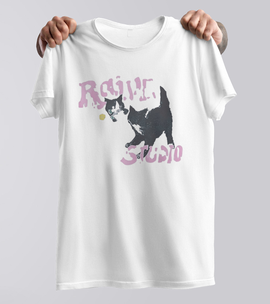 Raive Studio Cats Kitten Playful Black Cat T-Shirt