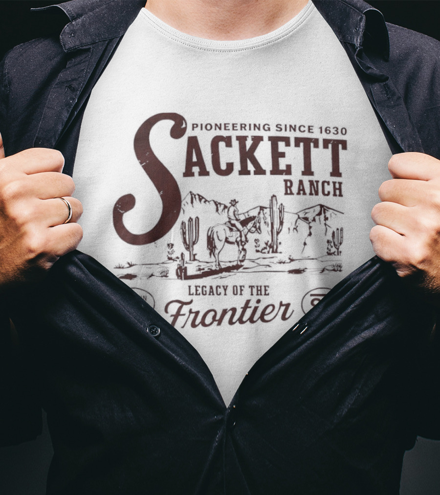 Sackett Ranch Pioneering Since 1630 Legacy Of The Frontier Desert Landscape T-Shirt