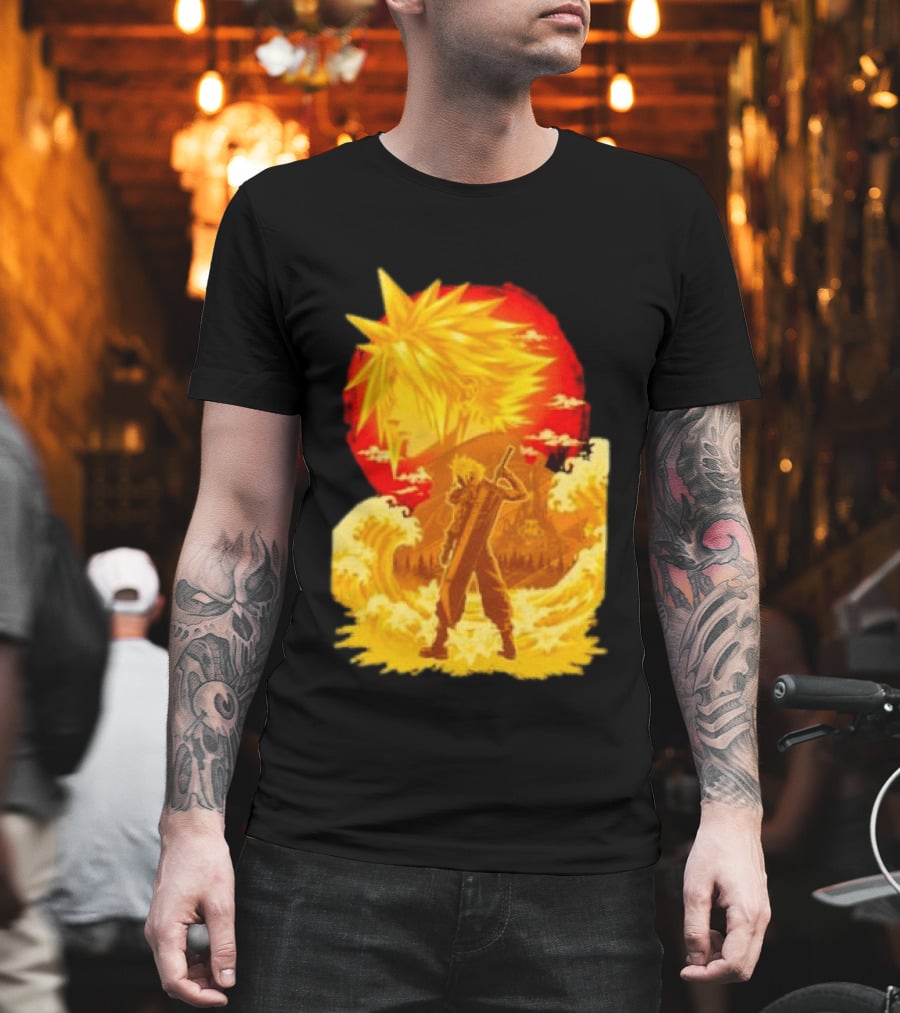 Cloud Strife Final Fantasy VII Shinra Ukiyo E Wave T-Shirt