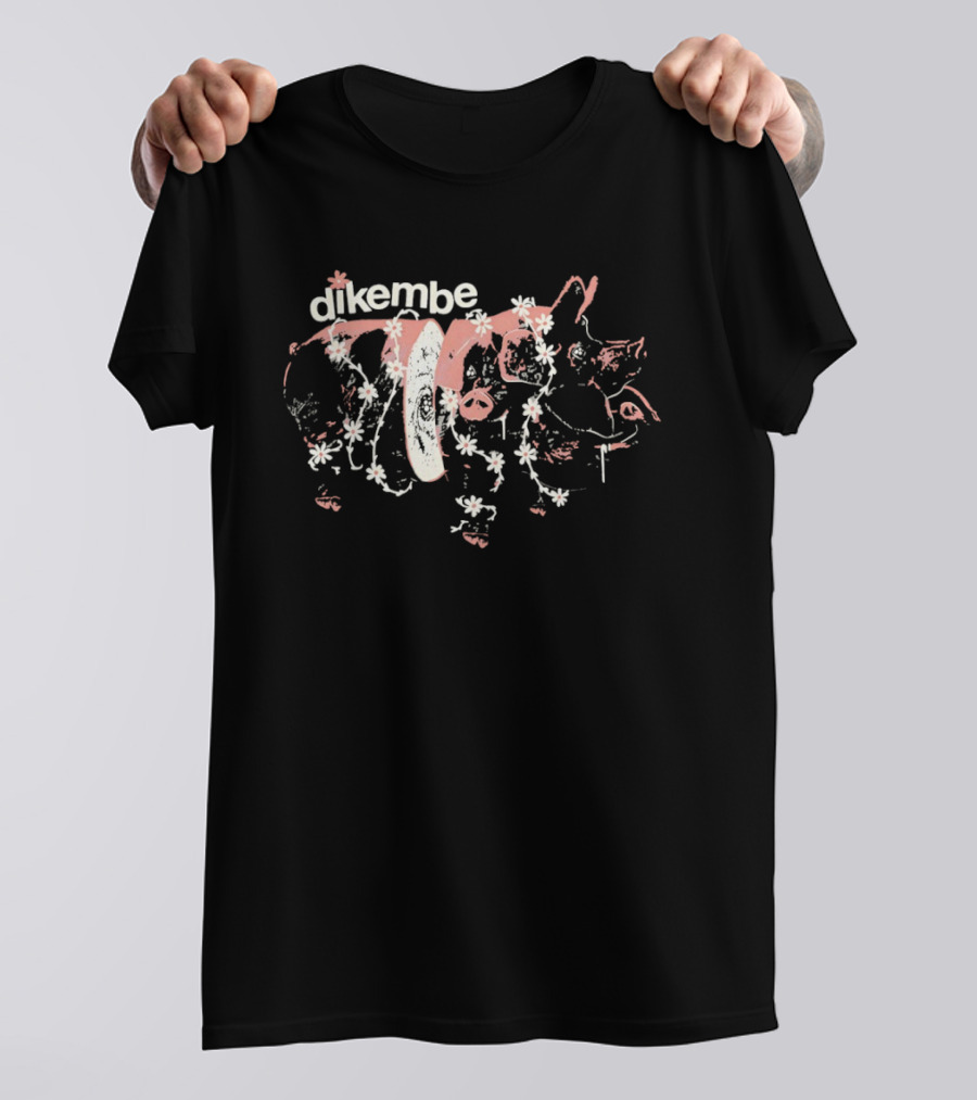 Dikembe Pig Floral Indie Rock Band Aesthetic T-Shirt