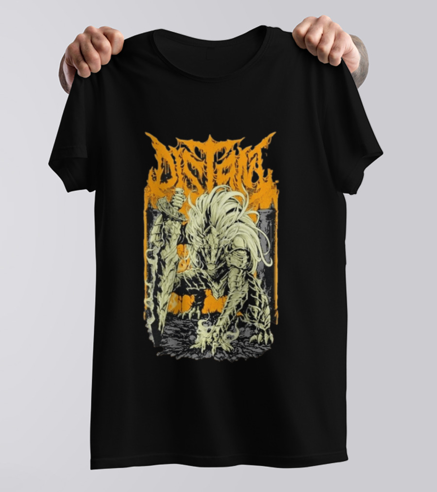 Distant Black Blade Dark Fantasy Warrior With Sword T-Shirt
