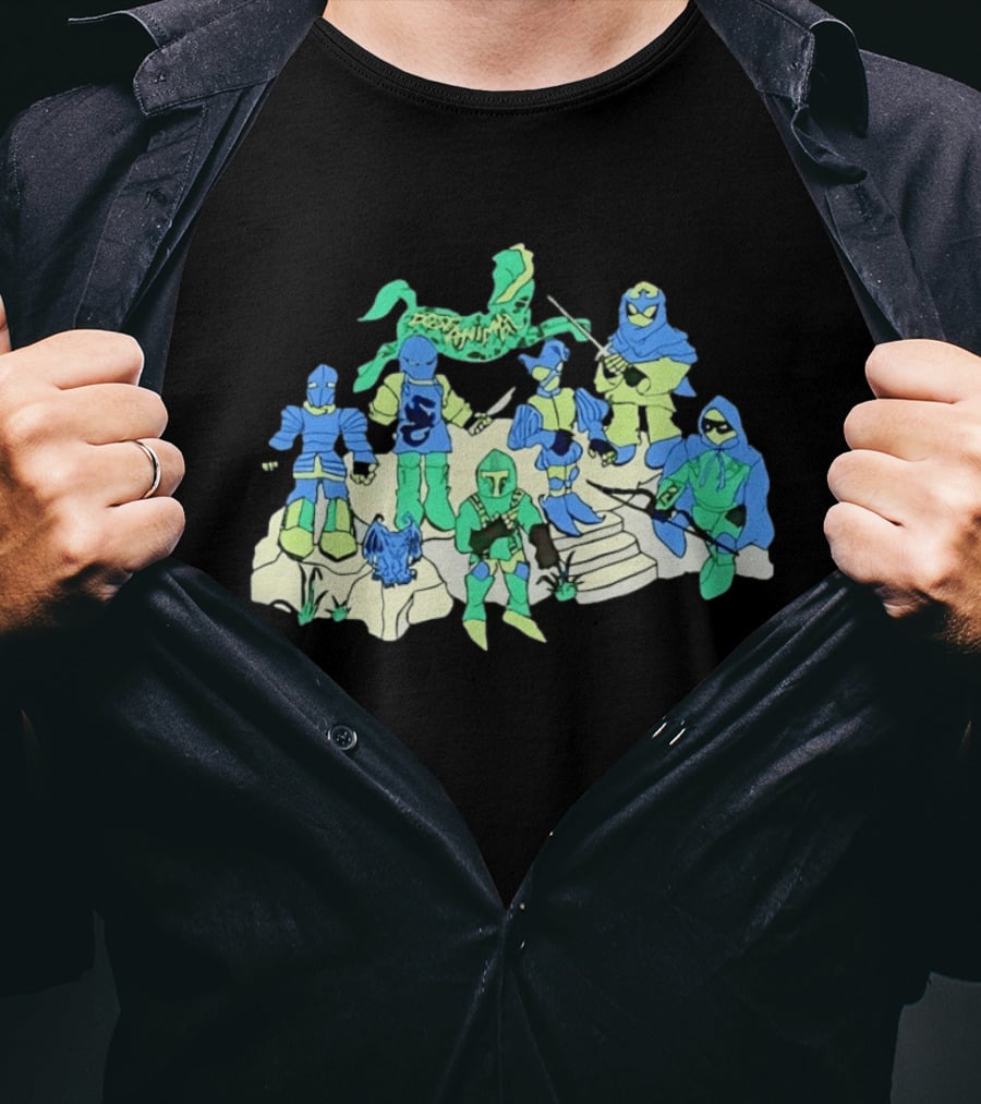 Dungeon Animal Fantasy Knight Warriors Group T-Shirt