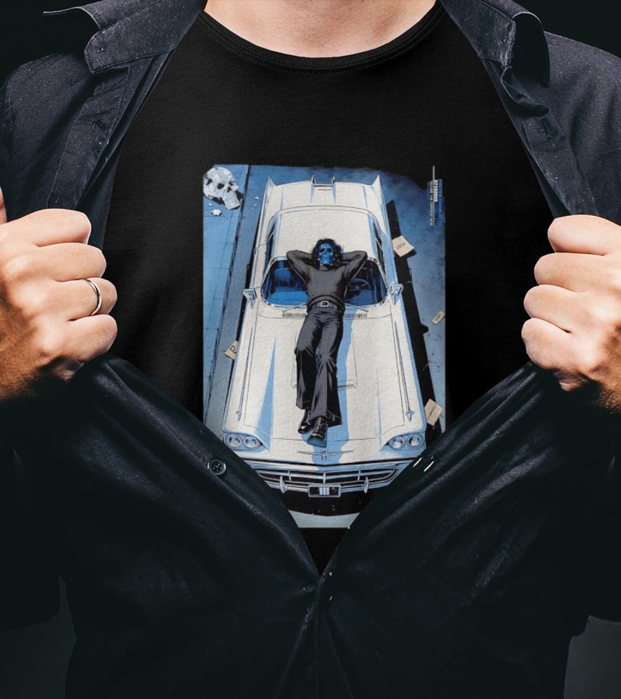 Filter Charlotte You Are The Content Now Tour Blue Skull Man On Classic Car T-Shirt