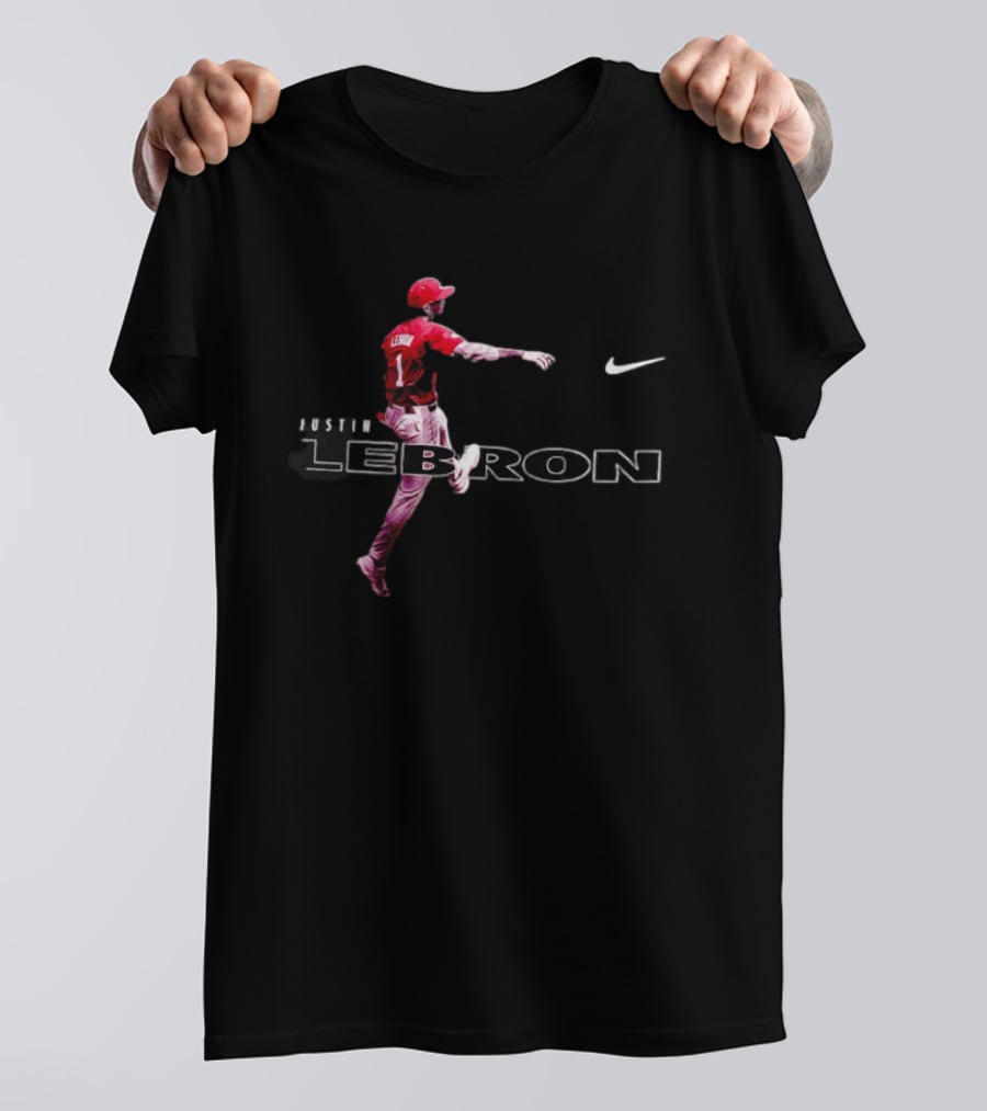 Justin Lebron 1 Baseball Athlete Nike Red Jersey T-Shirt