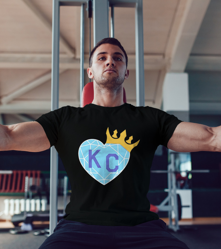 KC Diamond Heart With Golden Crown T-Shirt