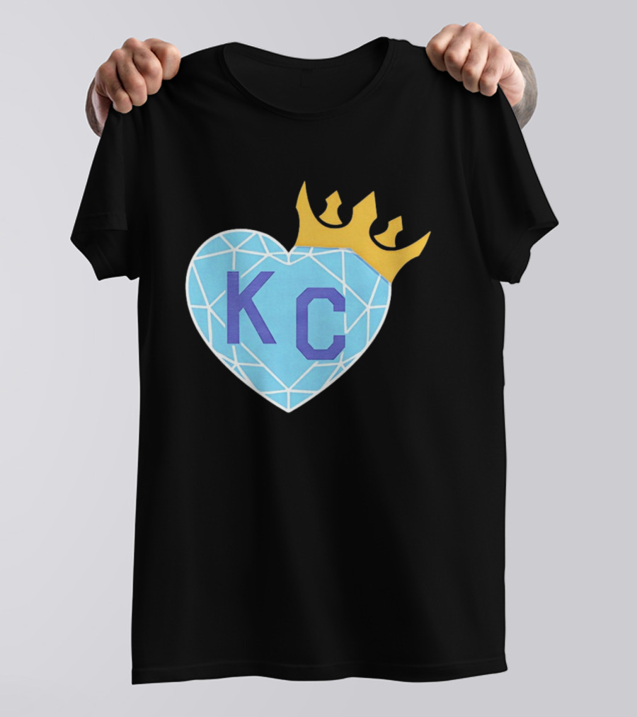 KC Diamond Heart With Golden Crown T-Shirt
