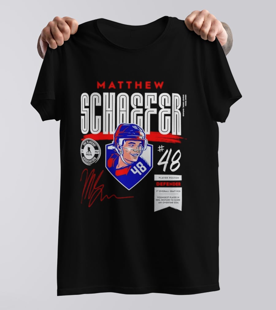 Matthew Schaefer No 48 NHLPA Defender 1st Overall Draft Pick T-Shirt