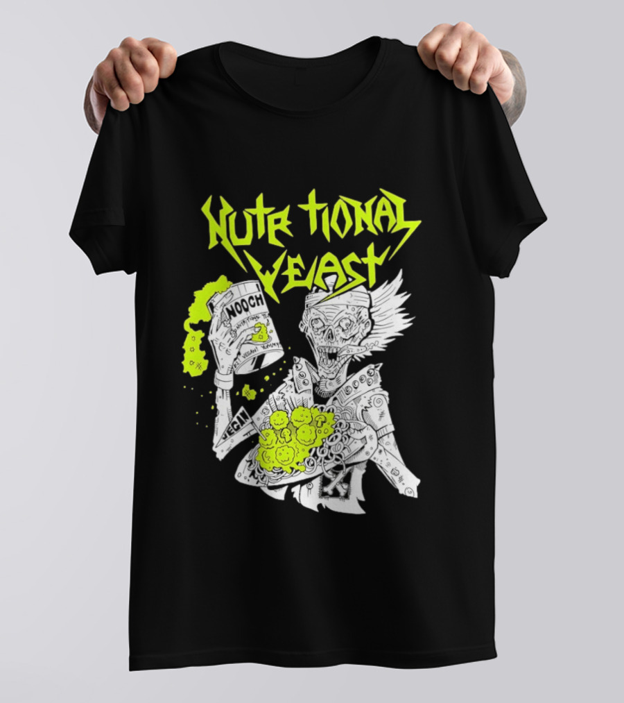 Nutritional Yeast Nooch Vegan Yummy B12 Skeleton T-Shirt