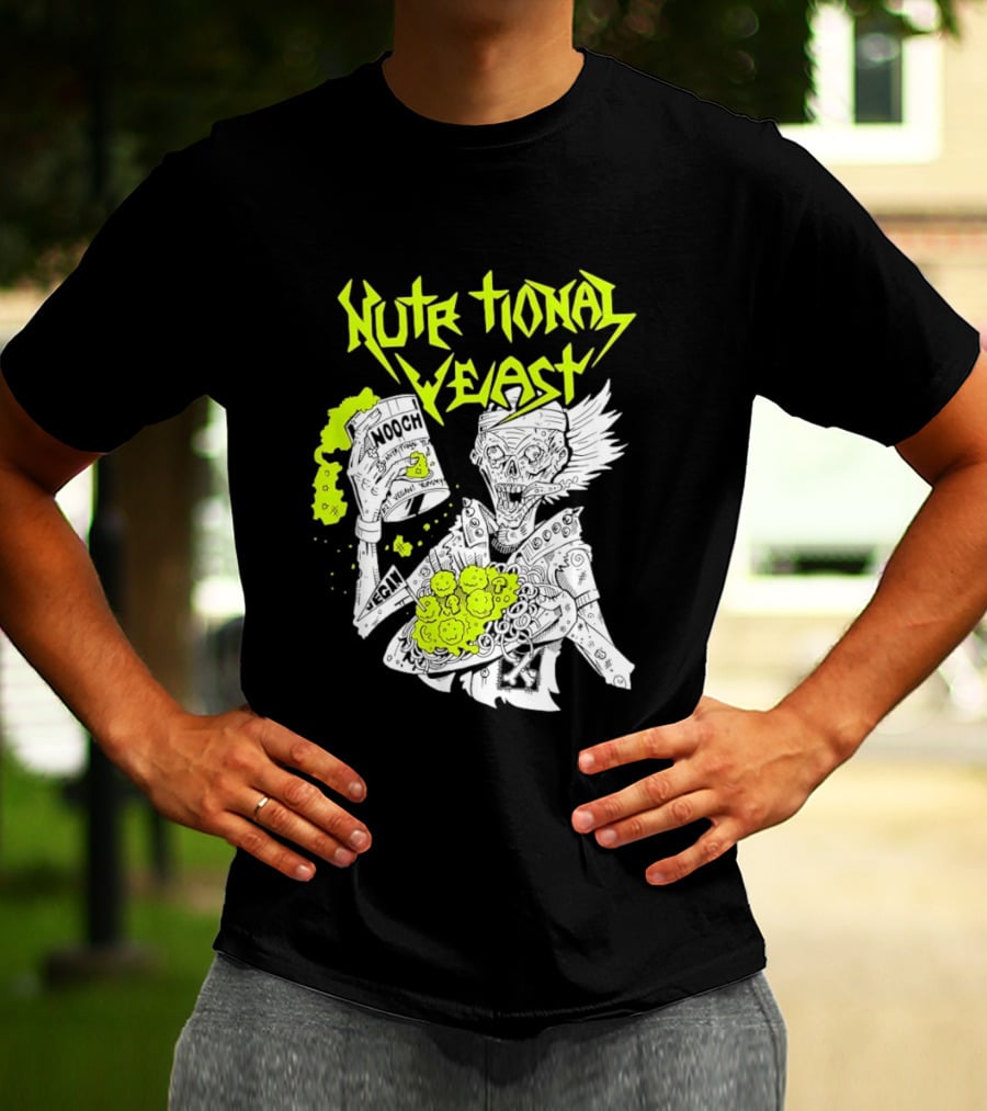 Nutritional Yeast Nooch Vegan Yummy B12 Skeleton T-Shirt
