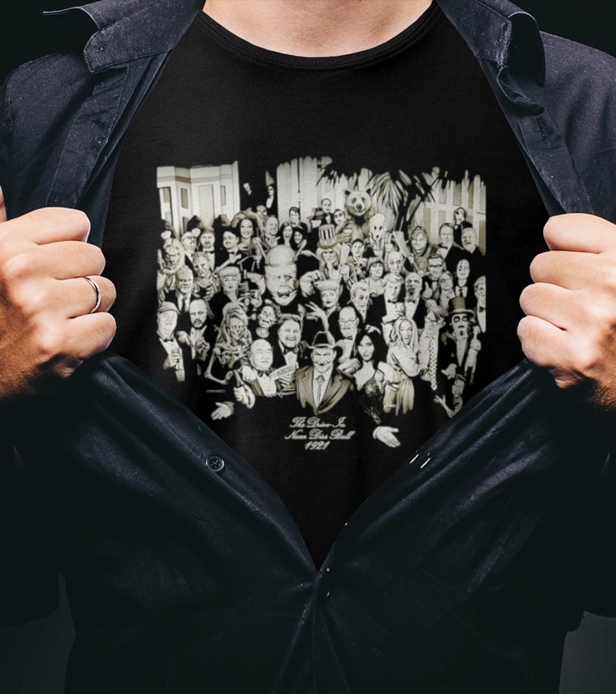 The Drive In Never Dies Ball 1921 Classic Horror Icons And Movie Legends T-Shirt