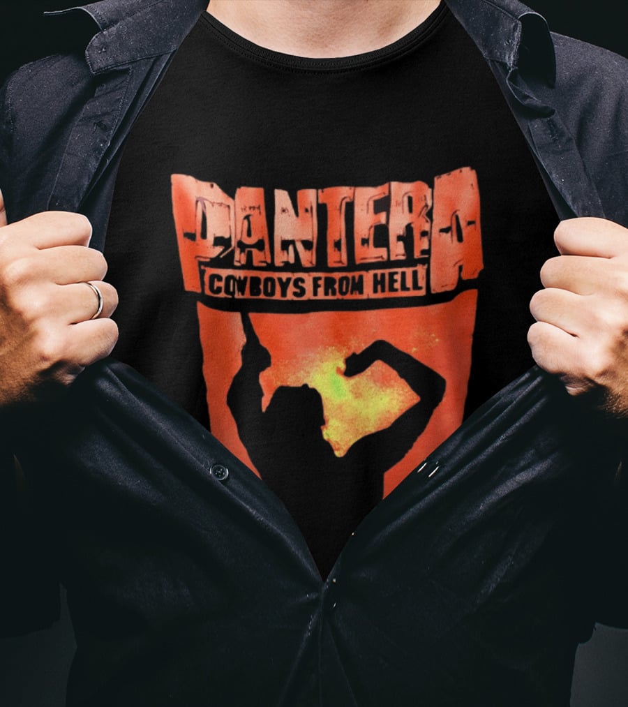 Pantera Cowboys From Hell Heavy Metal Distressed Skull T-Shirt