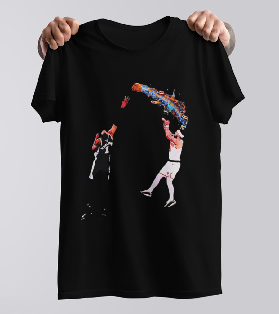 Wembanyama Vs New York Basketball Player Dynamic Showdown T-Shirt