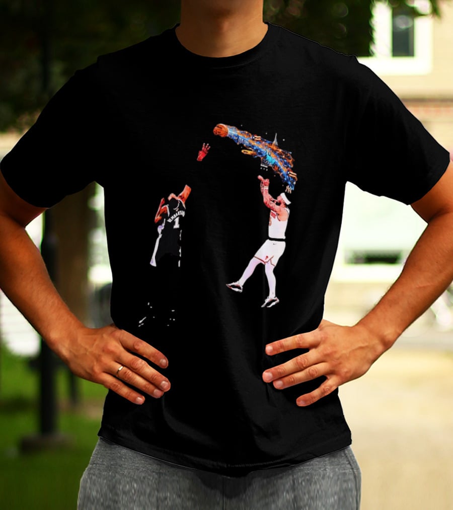 Wembanyama Vs New York Basketball Player Dynamic Showdown T-Shirt